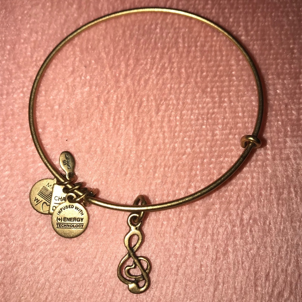 Gold finish Music note Alex and Ani bracelet